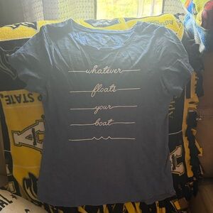 Old Navy Navy Blue Short Sleeve Tee with White Script